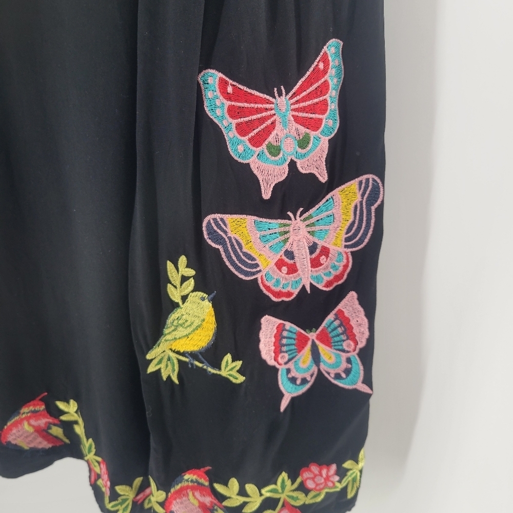 Women Mexican‎ Embroidered Tops Black Boho Size XXL - Picture 3 of 7